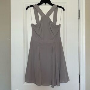 Lulus Grey Skater Dress